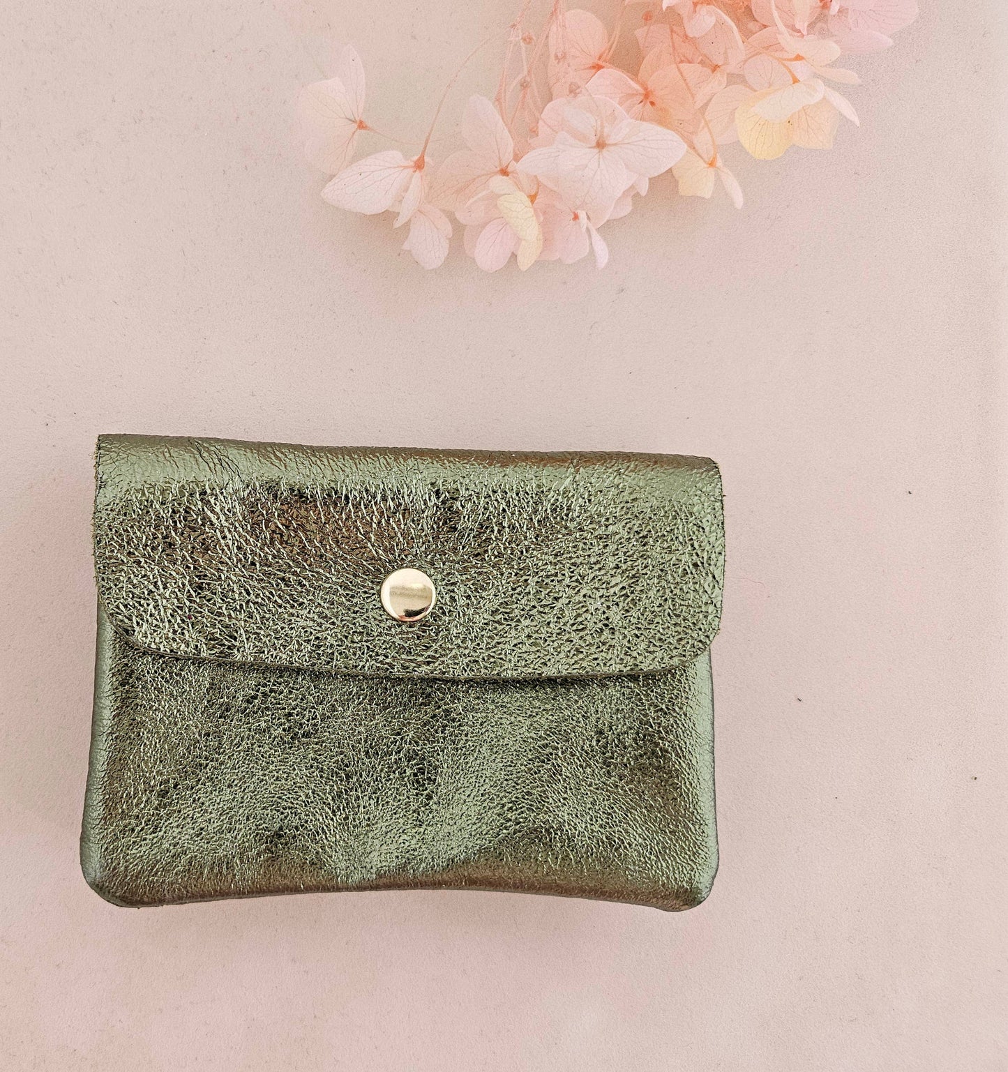 Metallic leather Kangoo wallet: Pink