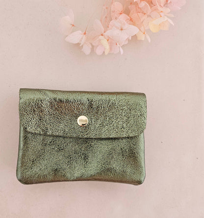 Metallic leather Kangoo wallet: Pink