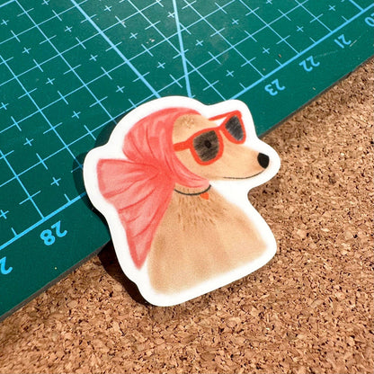 Stylish dog with Scarf & sunnies Vinyl Sticker