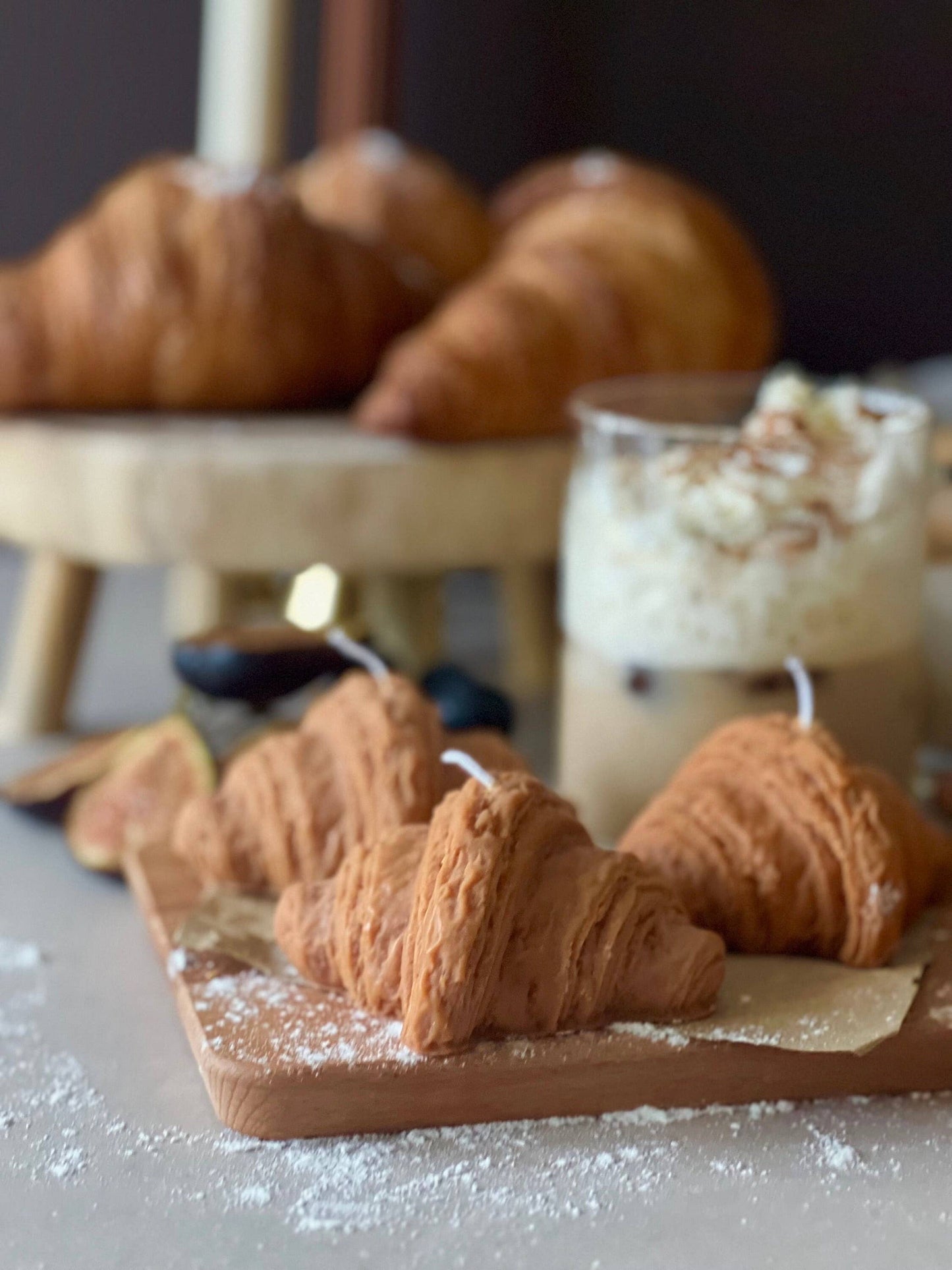Soy Wax Croissant Candle|Bakery candle|Breakfast candle: Light Brown / Cheese Cake