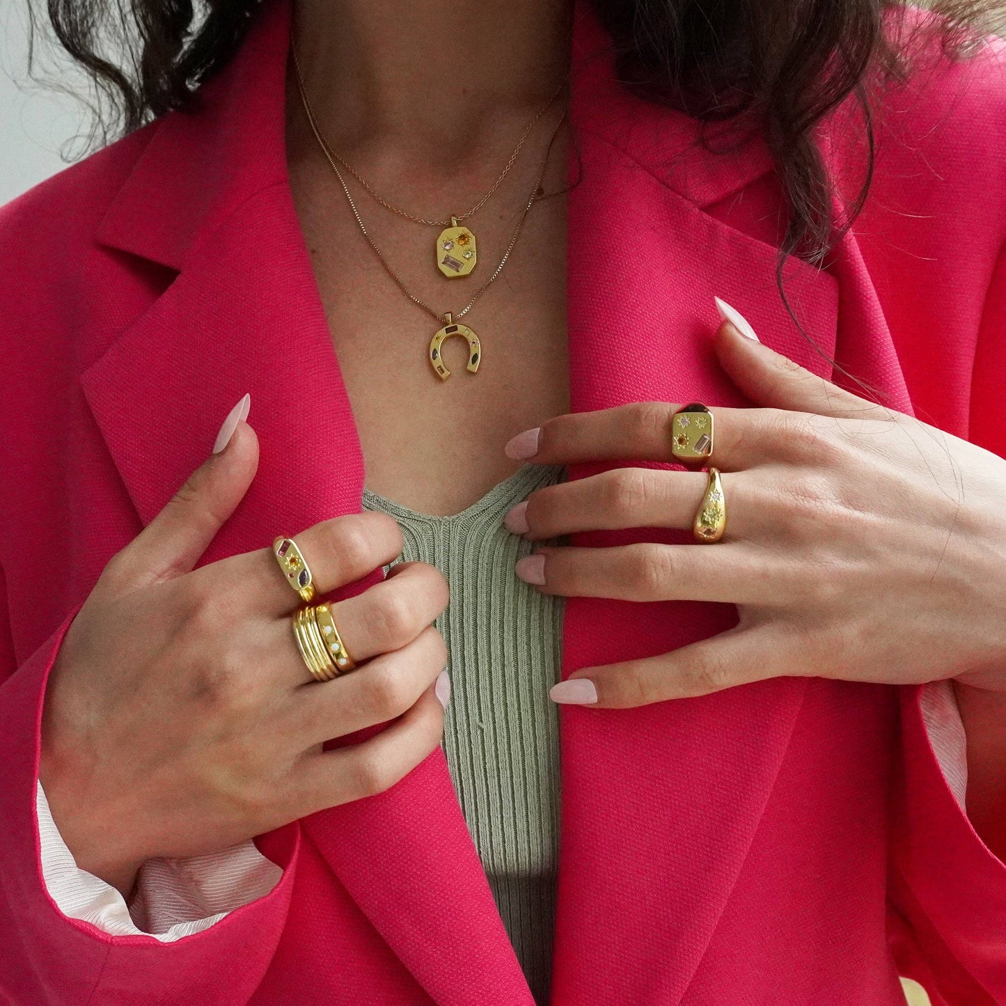 Kaleidoscope Disco Signet Ring: Gold / Medium