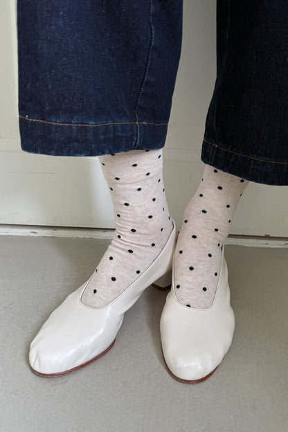 Sneaker Socks - Polka Dot Oatmeal