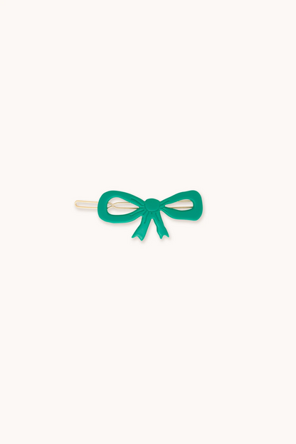 Green Bow Hair Clip