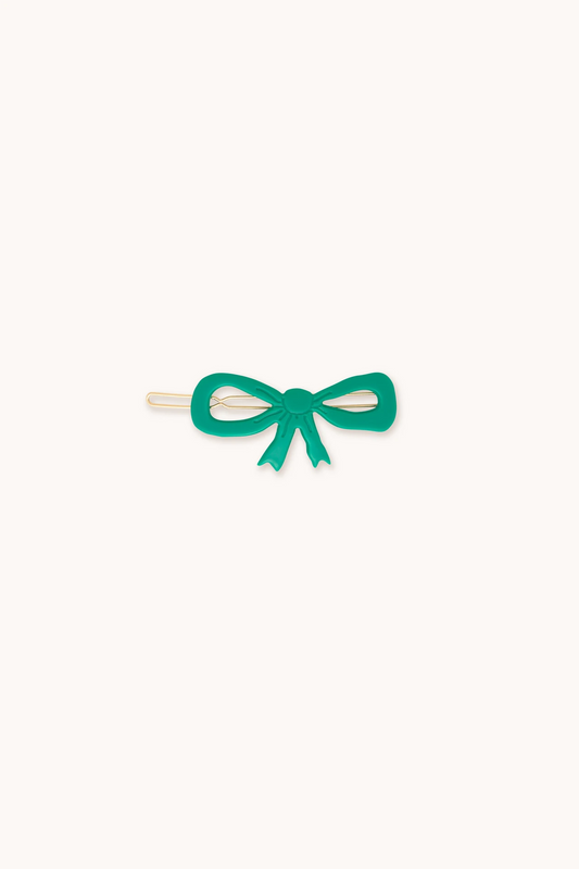 Green Bow Hair Clip