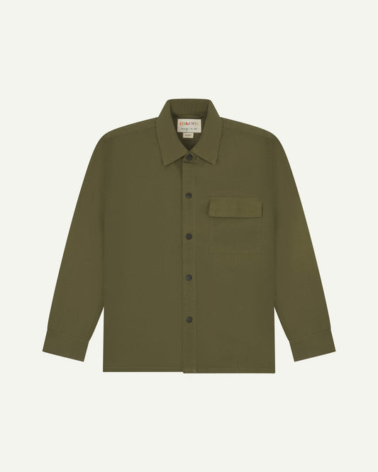 Lightweight Buttoned Overshirt - Olive