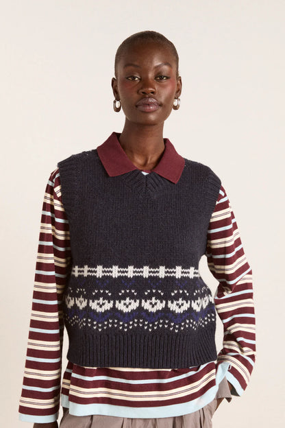 Rhona Lambswool Tank Navy House