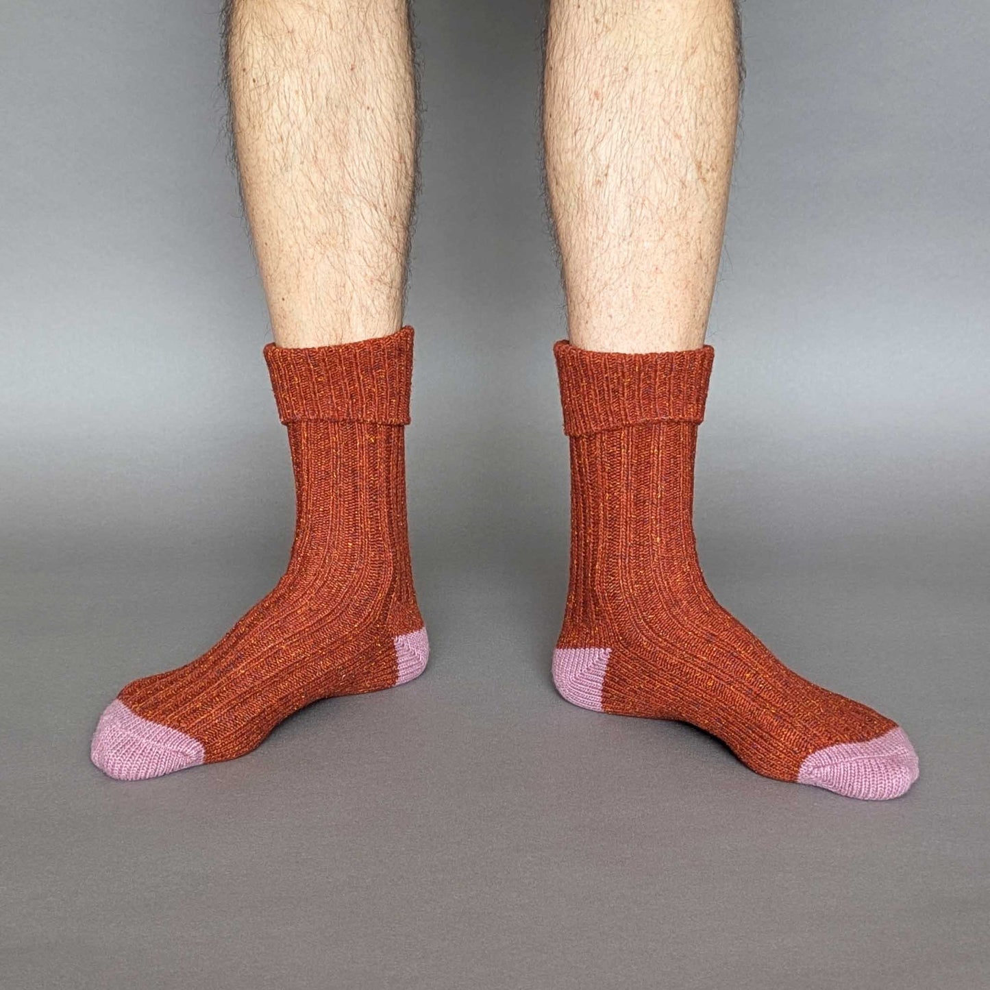 Unisex Recycled Silk Blend Ribbed Socks: Green & jade - large
