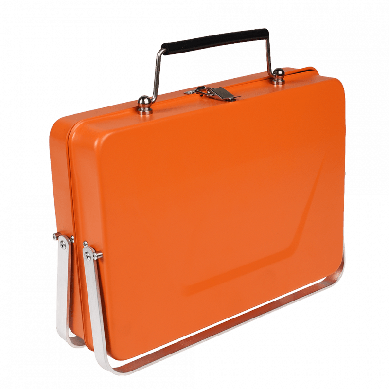 Portable suitcase BBQ - Burnt orange