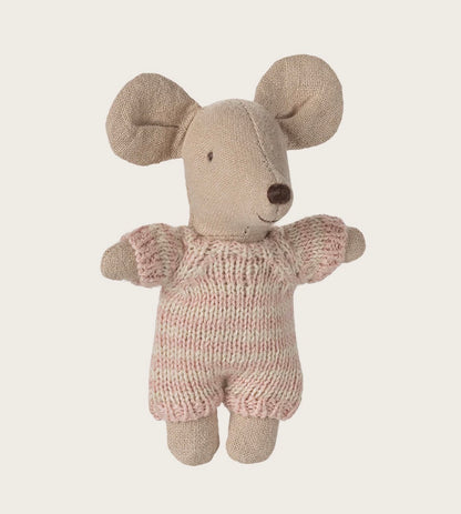 Baby Mouse in Carry Cot - Rose
