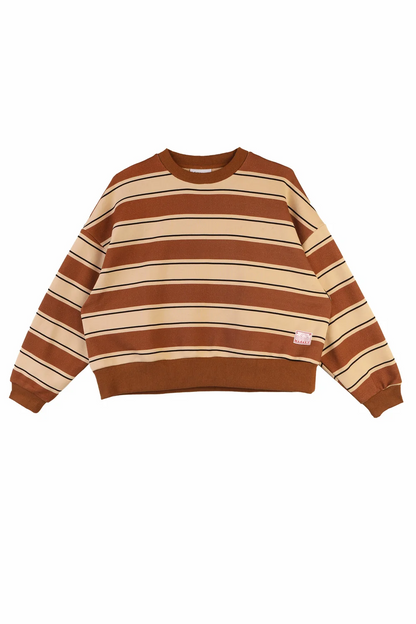 Gene Sweater Choc + Ruby Stripe