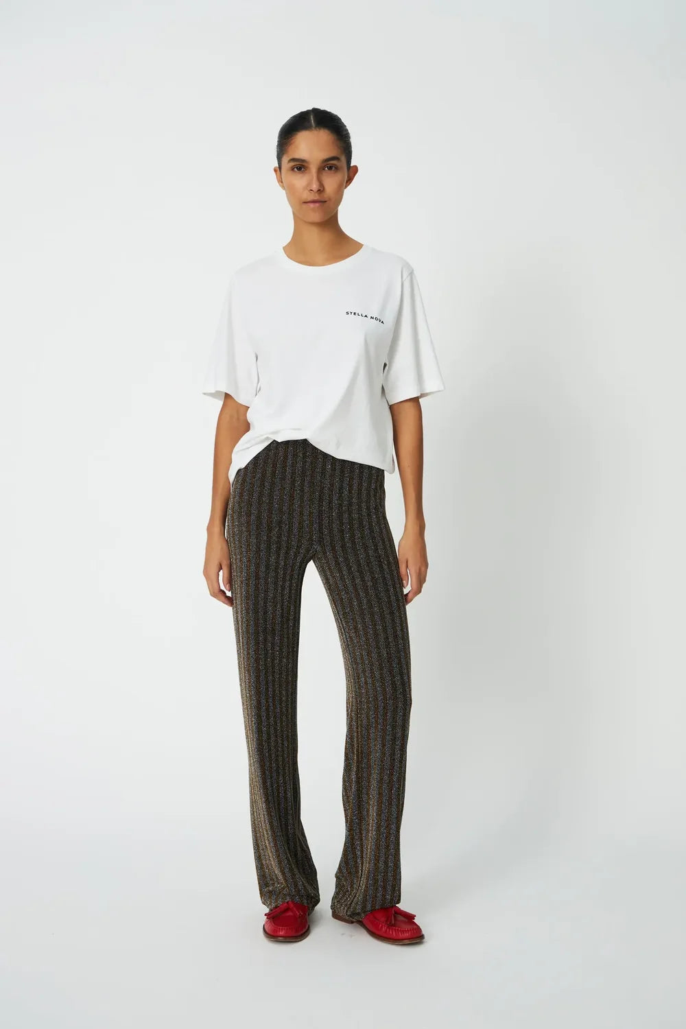 Striped Lurex Jersey Pants