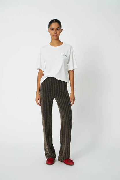Striped Lurex Jersey Pants