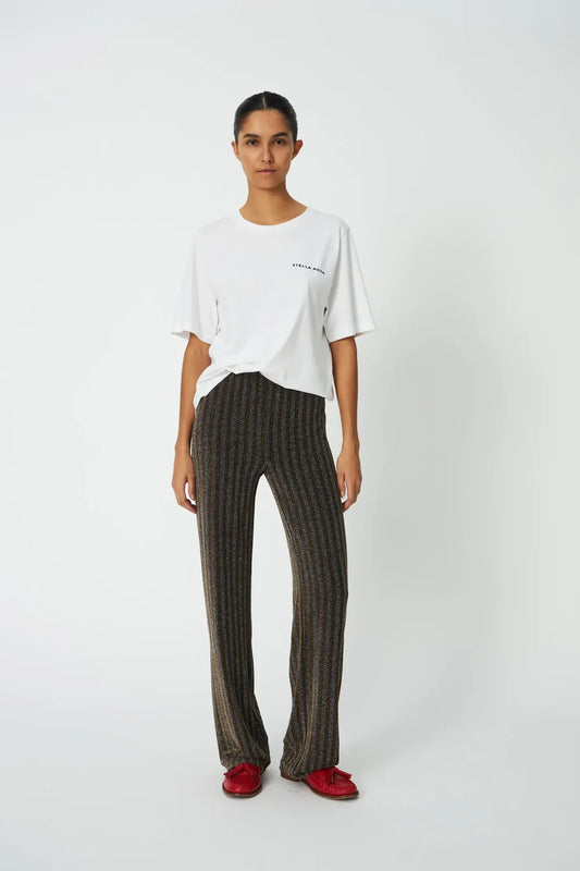 Striped Lurex Jersey Pants