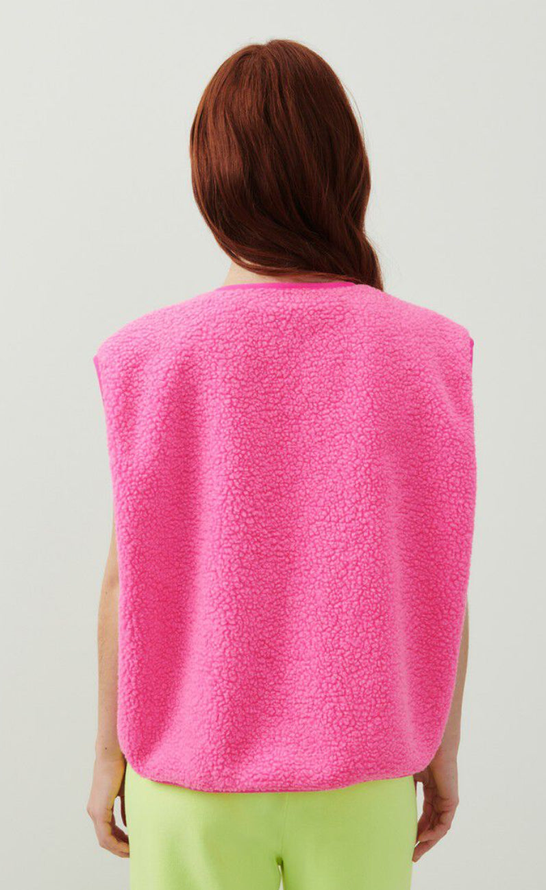 Hoktown Fleece Gilet - Acid Pink Melange