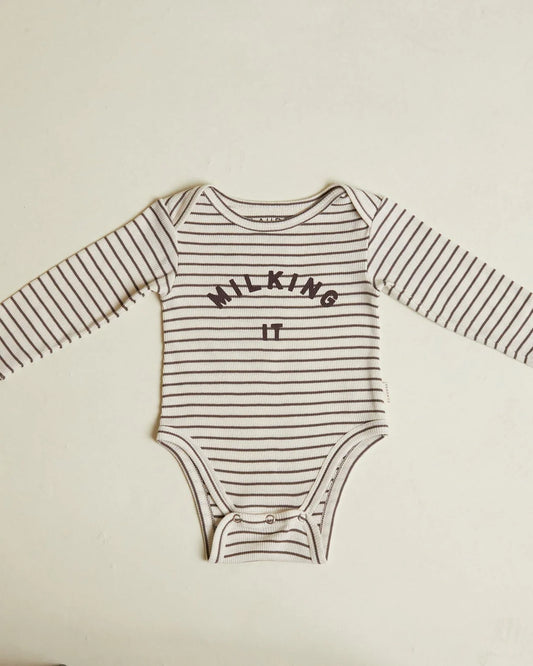 Milking it Coco Stripe Bodysuit