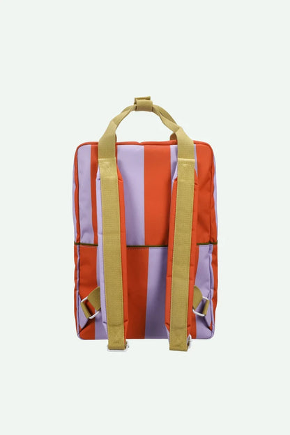 Backpack Large - Lemon Tree Stripes + Campfire Orange + Dewy Lilac