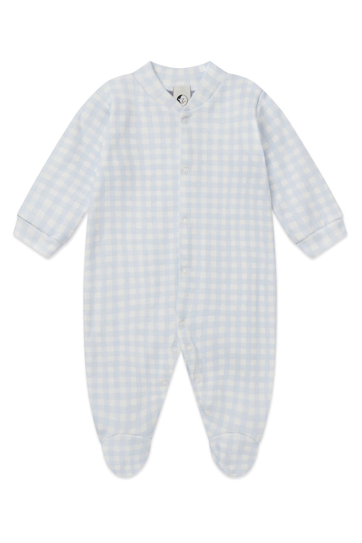 Gingham Mist - Baby Sleepsuit