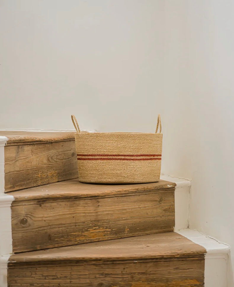 Harbour Stripe Seagrass Oval Baskets