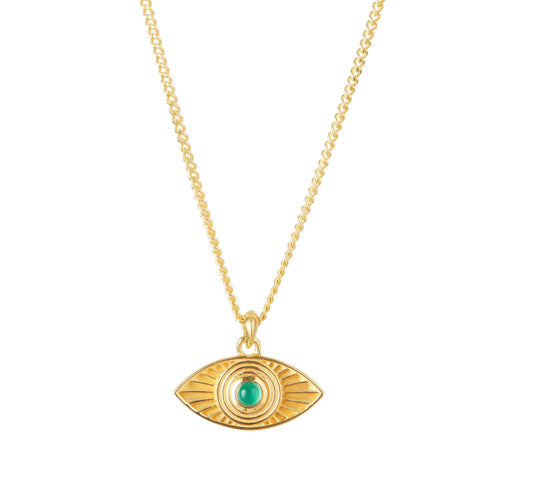 Rays of Light Pendant Gold - Green Onyx