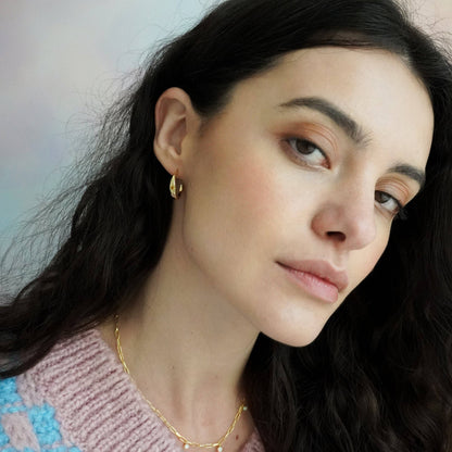 Kaleidoscope Disco Hoop Earrings: Gold