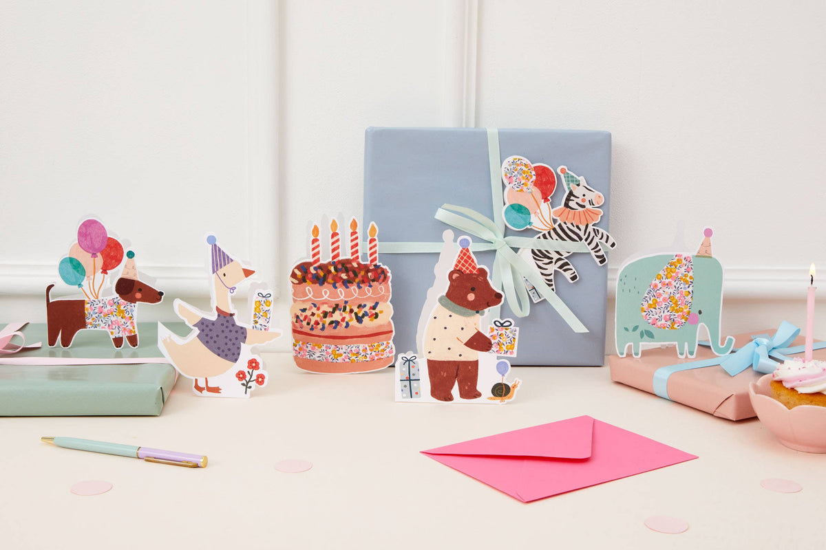 Zebra Die Cut Card - Wiltshire Bud Liberty Fabric 