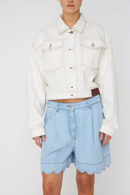 Soft Denim Shorts - Light Blue
