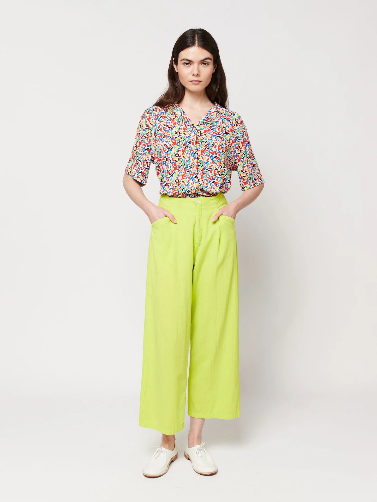 Linen Pleated Culotte