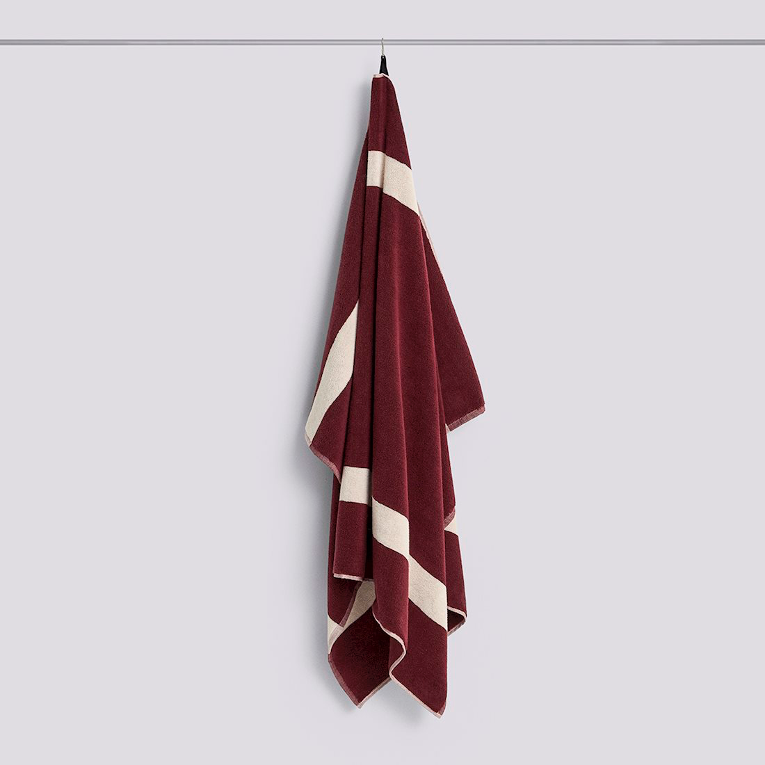 Stripe Cotton Bath Sheet - Burgundy