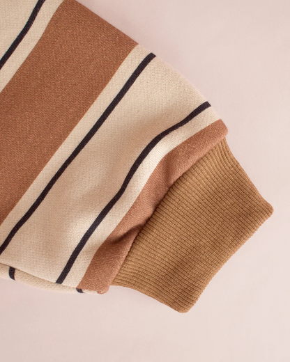 Gene Sweater Choc + Ruby Stripe