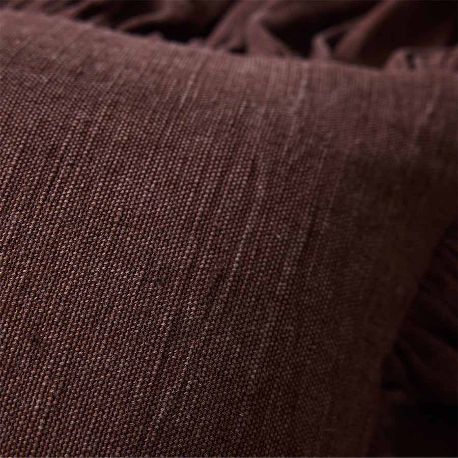 Ruffle Cushion: Chestnut