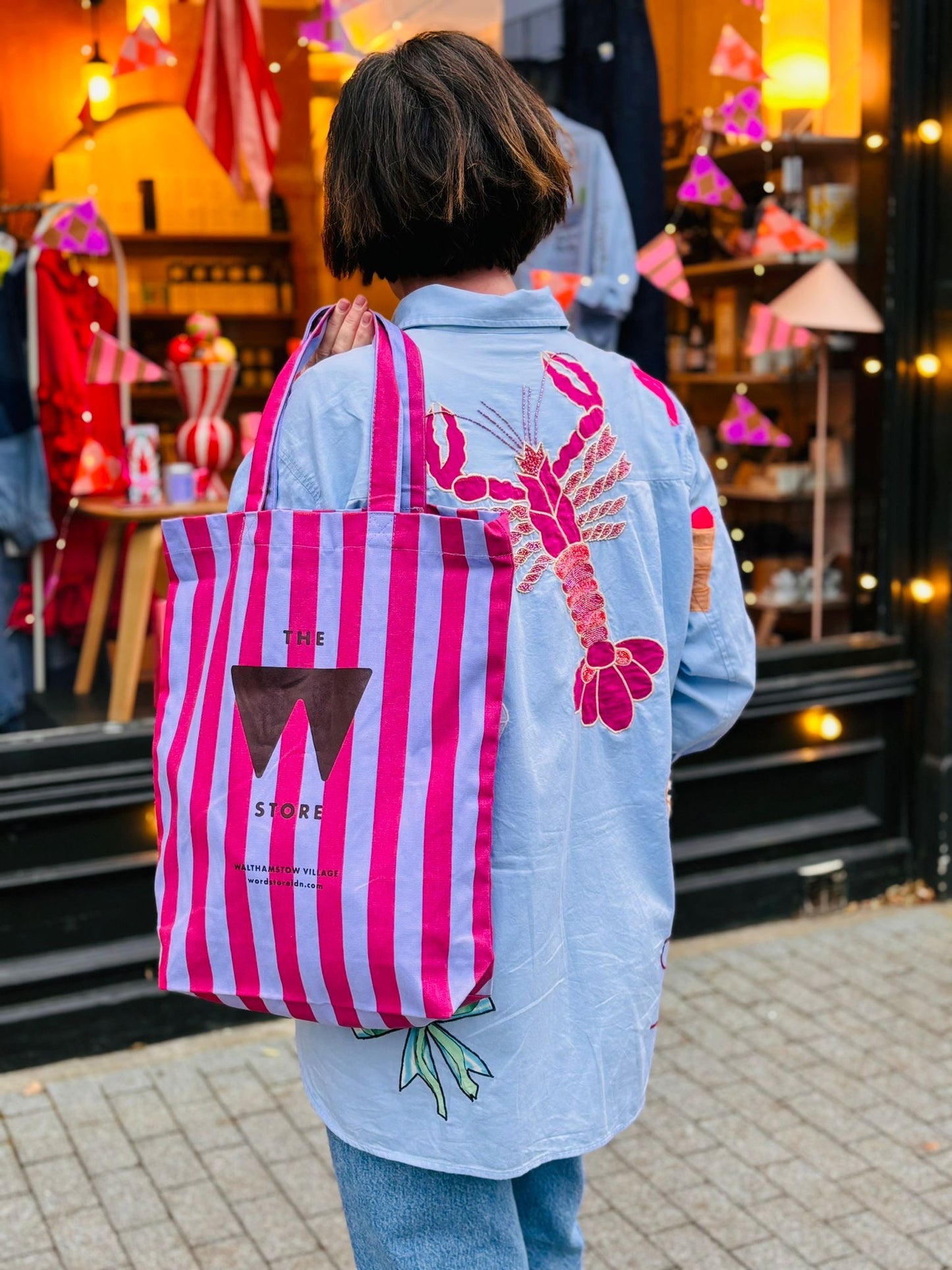 Stripe Tote - Purple & Burgundy