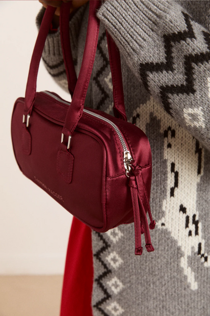 Benny Mini Bowler- Burgundy Satin