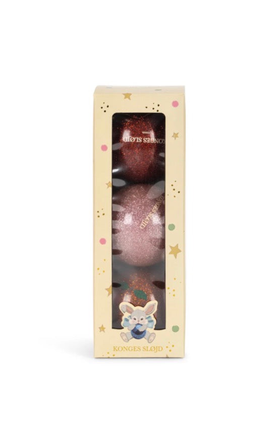 3 Pack Sparkly Ball Set - Red