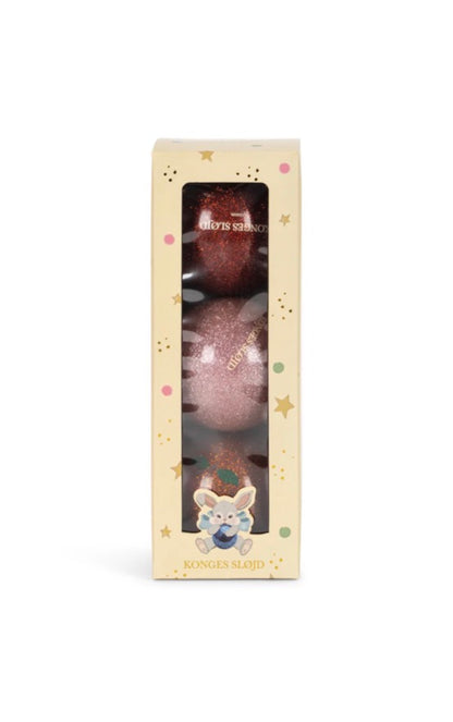 3 Pack Sparkly Ball Set - Red