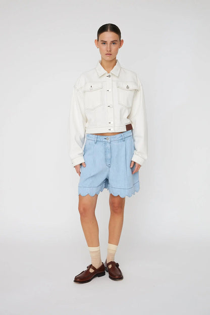 Soft Denim Shorts - Light Blue