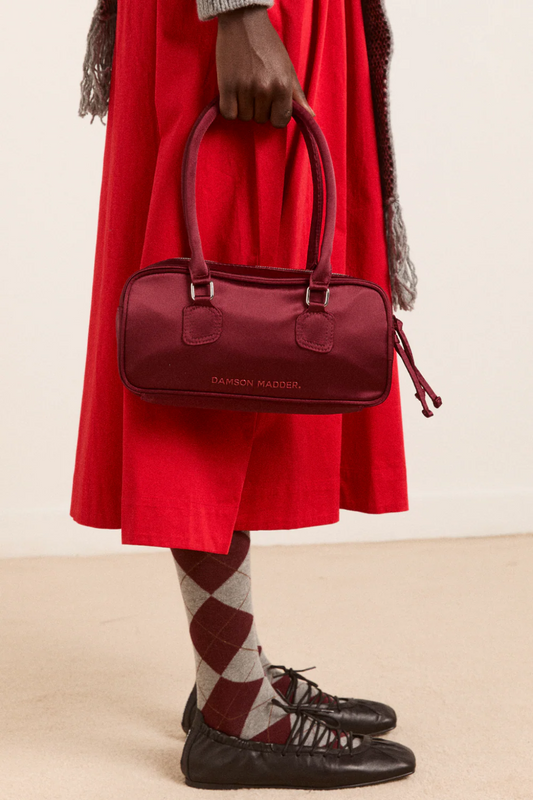 Benny Mini Bowler- Burgundy Satin
