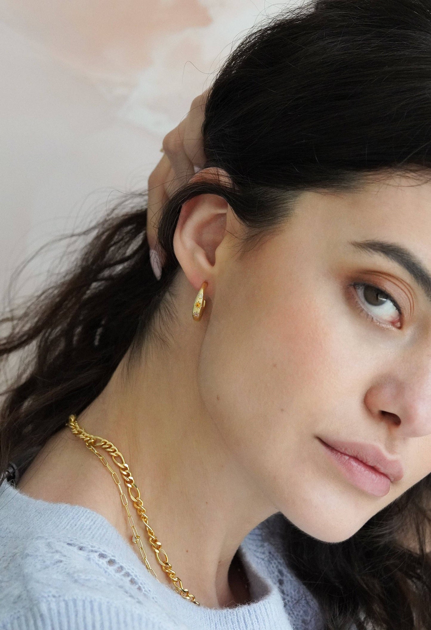Kaleidoscope Disco Hoop Earrings: Gold
