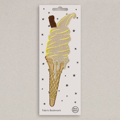 Ice Cream Cone Embroidered Fabric Bookmark