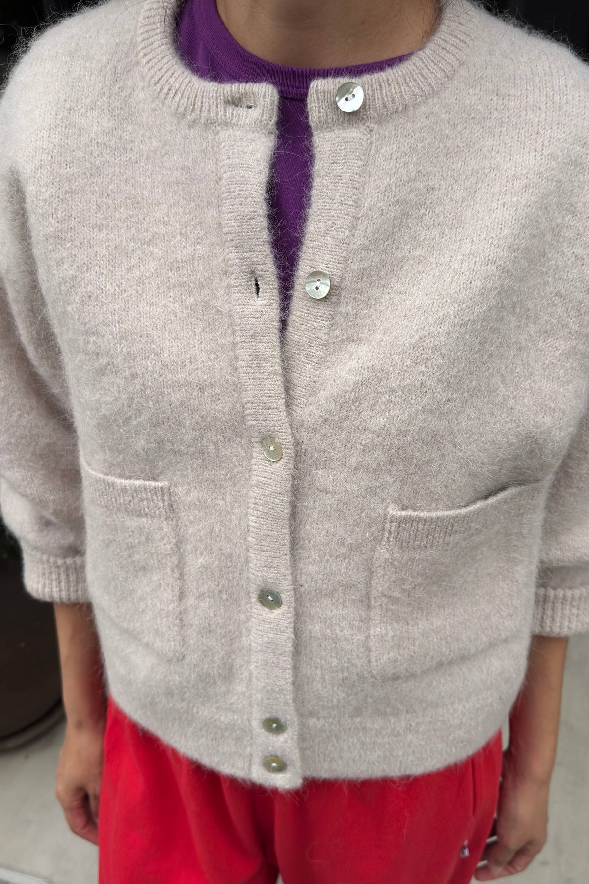Amélie Alpaca Cardigan - Smoke