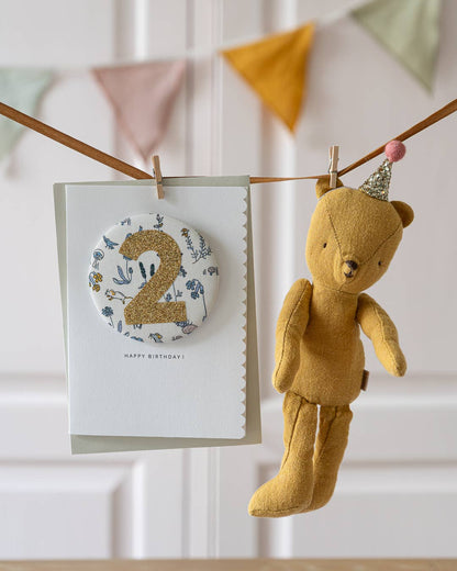 Birthday Badge Age 2 - Liberty Theo Fabric