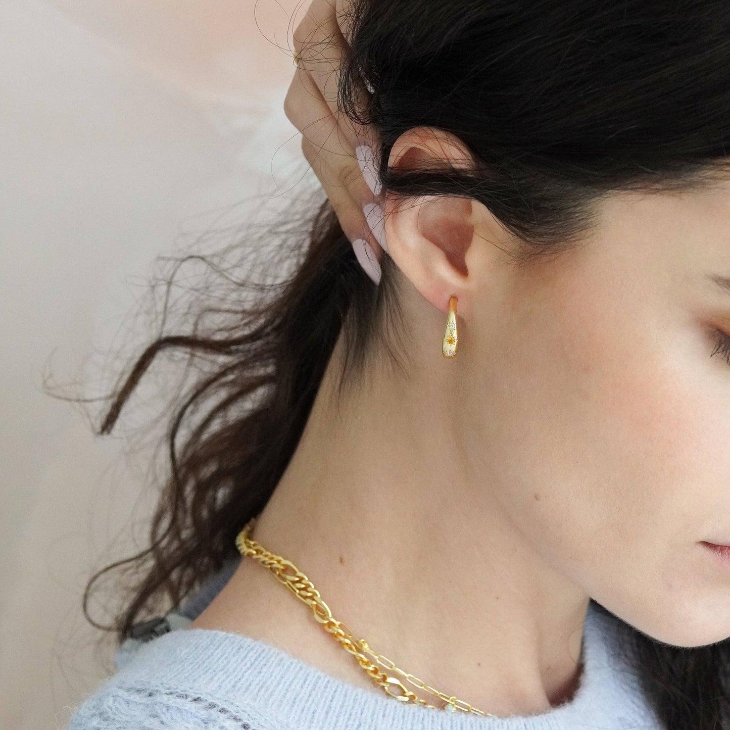 Kaleidoscope Disco Hoop Earrings: Gold