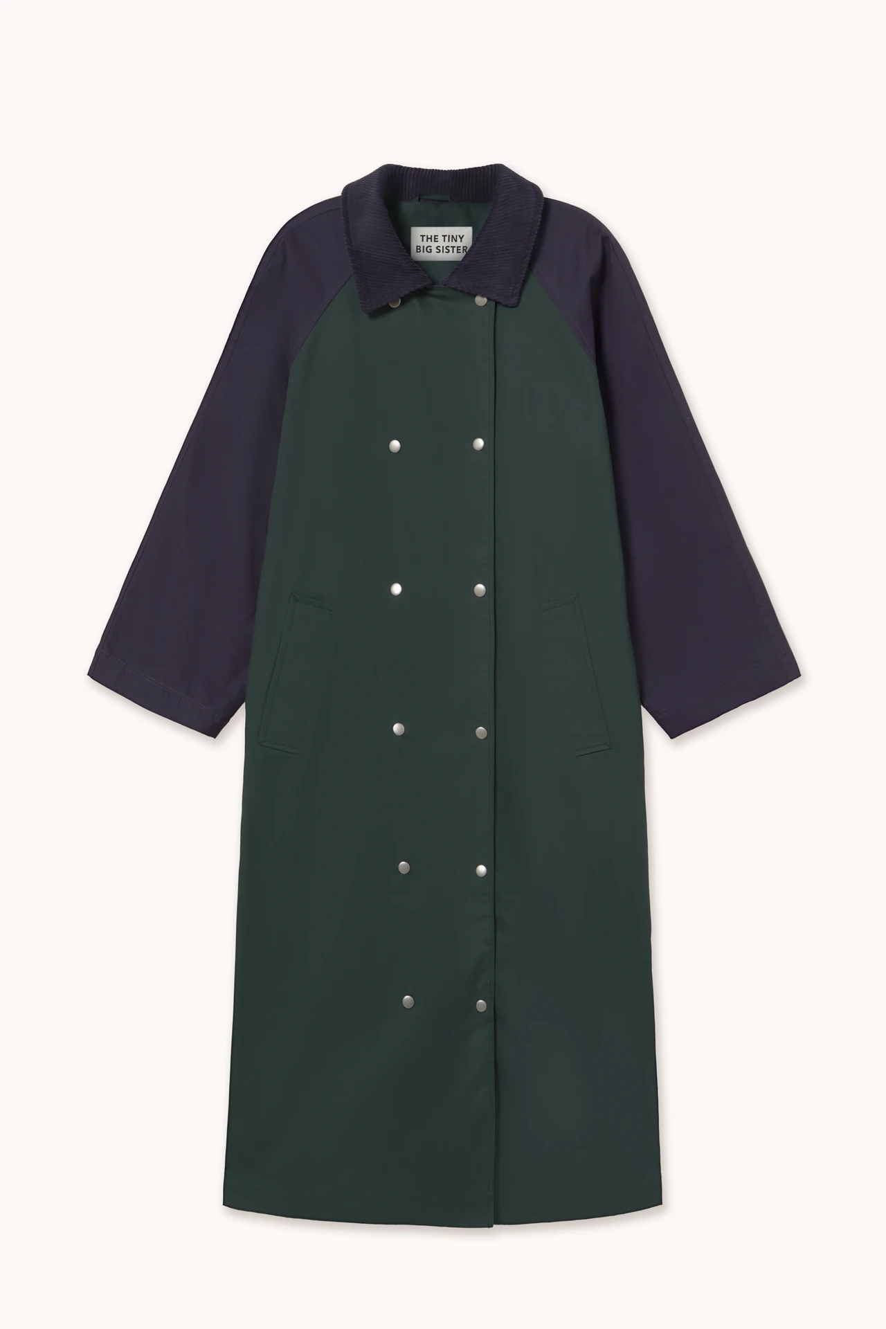 Colour Block Trench Bottle Green