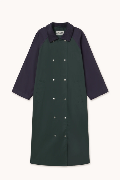 Colour Block Trench Bottle Green