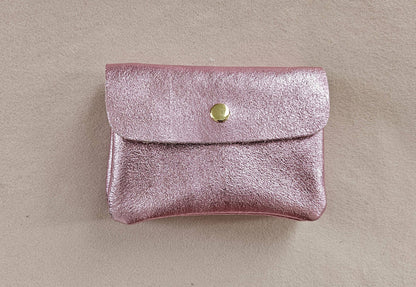 Metallic leather Kangoo wallet: Pink