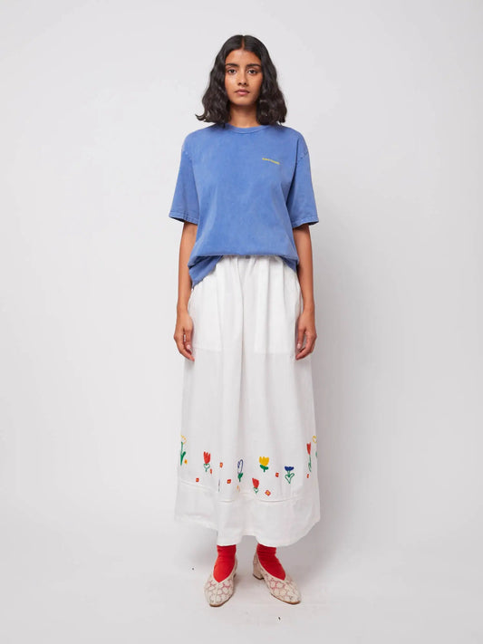 Garden Embroidery Poplin Skirt