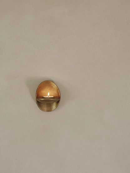 Agapé Wall Tealight Holder - Brass Finish