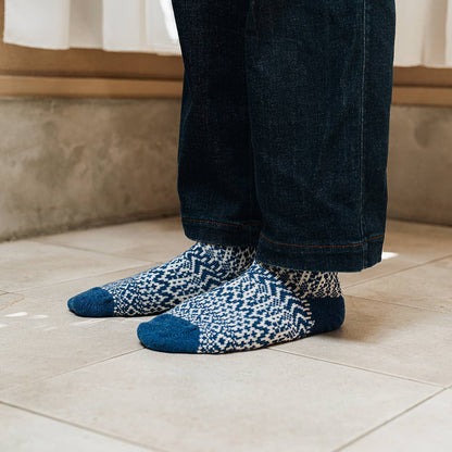 NK0101 Wool Jacquard Socks: Oatmeal / M (USM7-9/USW8-10/EUR40-43)