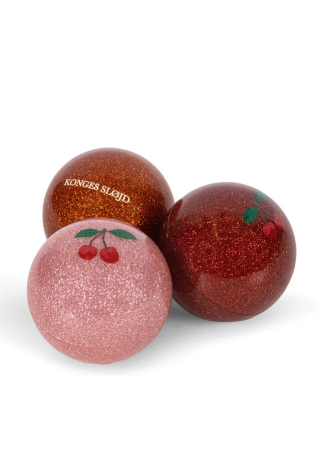 3 Pack Sparkly Ball Set - Red