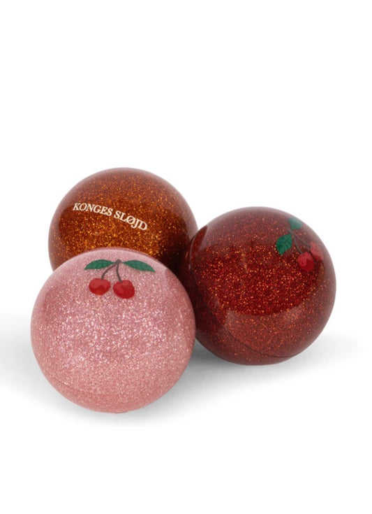 3 Pack Sparkly Ball Set - Red