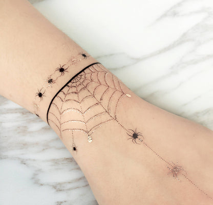 Spider Web Henna Temporary Tattoos Stickers
